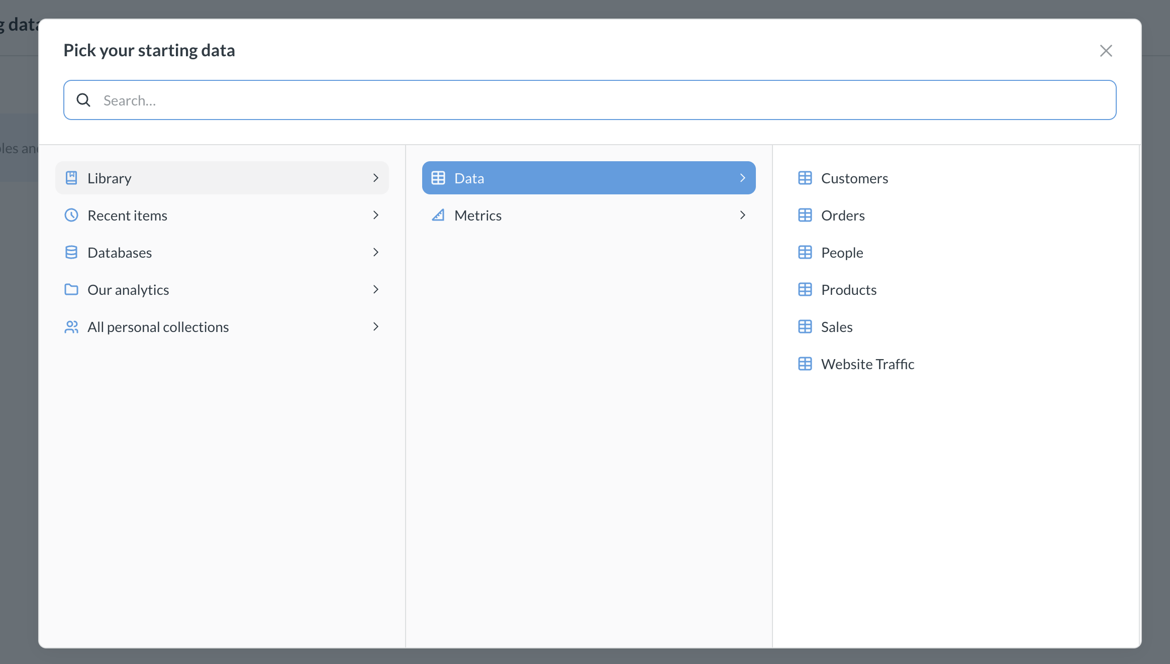 Starting data