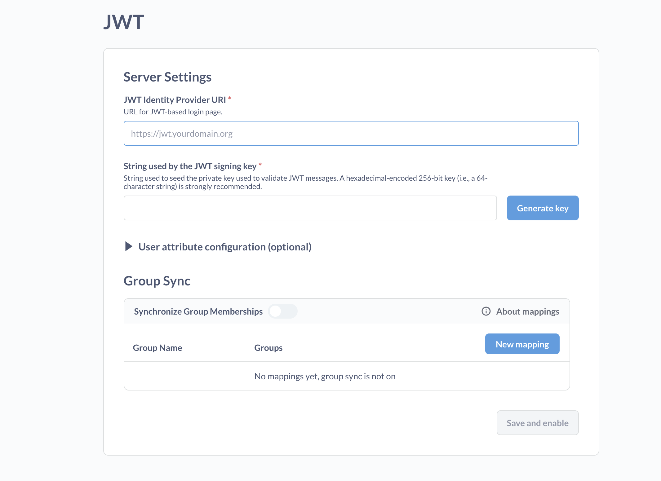 Admin settings: Authentication > JWT setup.