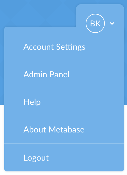 Profile dropdown