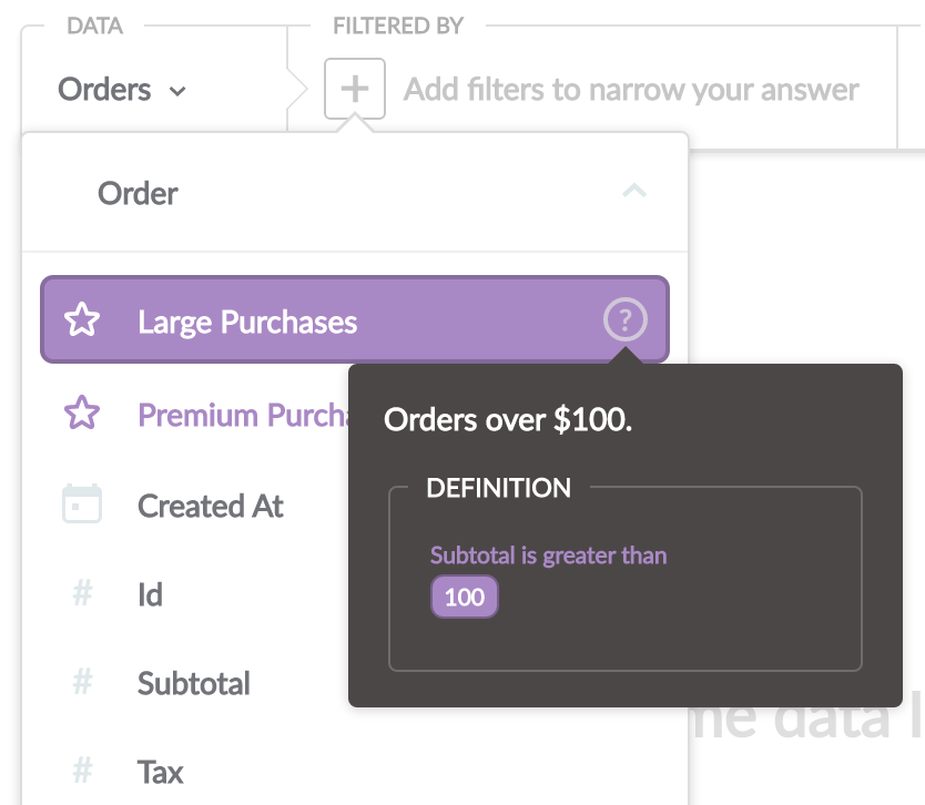 Segment in dropdown