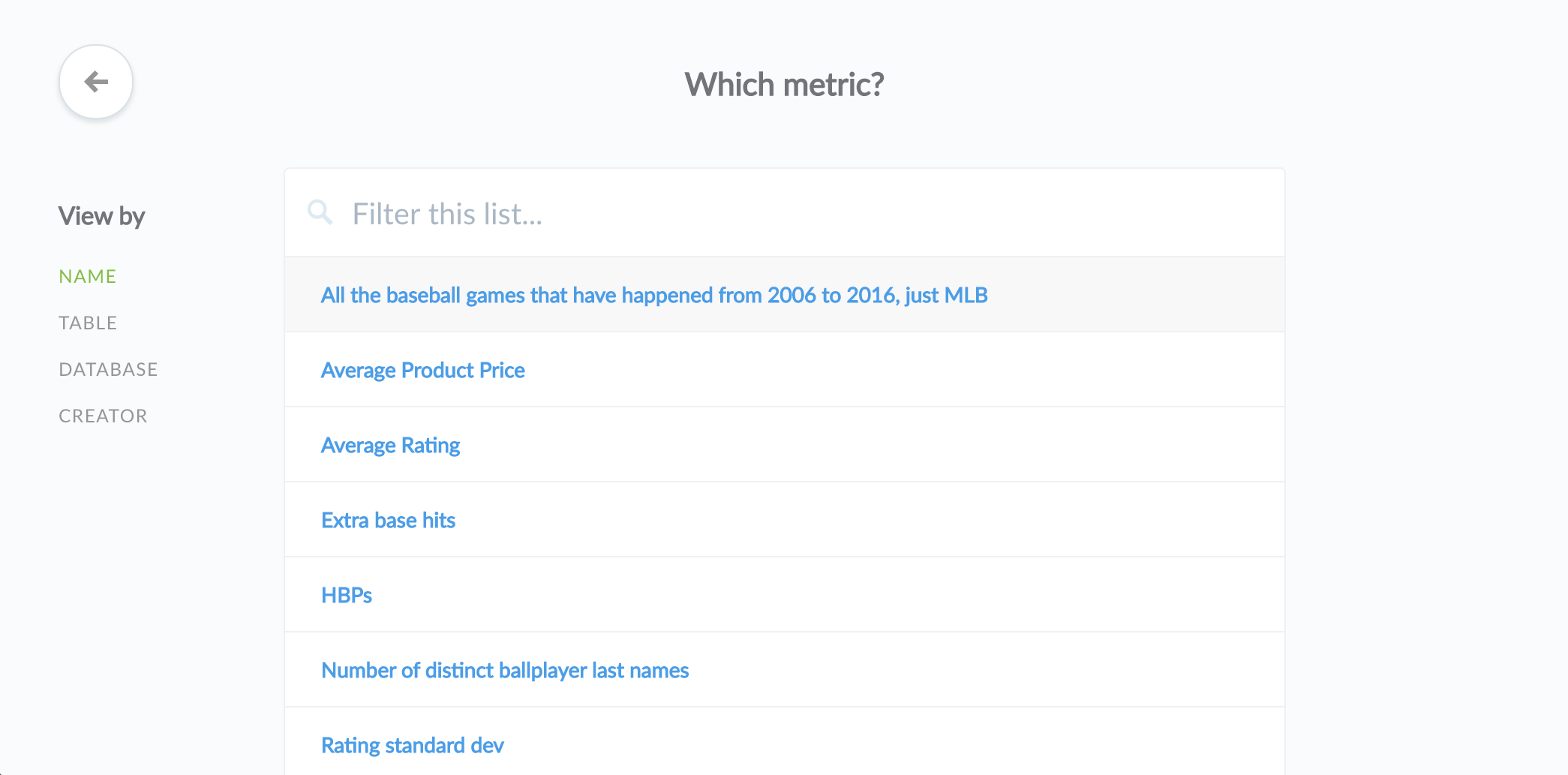 List of metrics