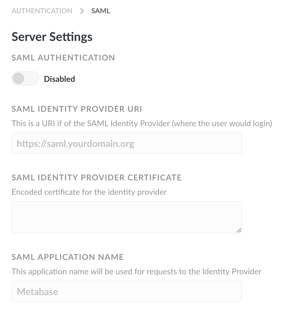 SAML form