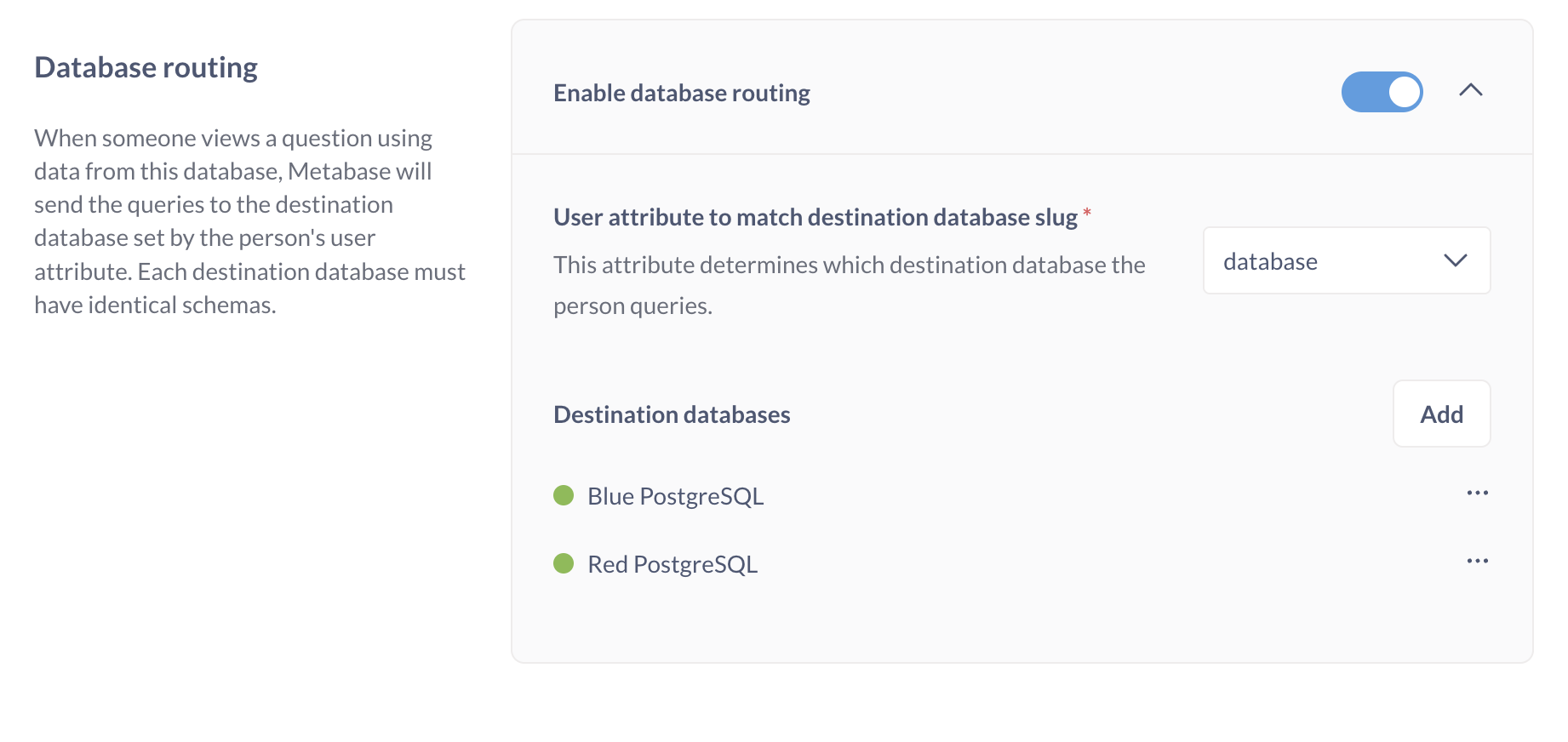 Database routing