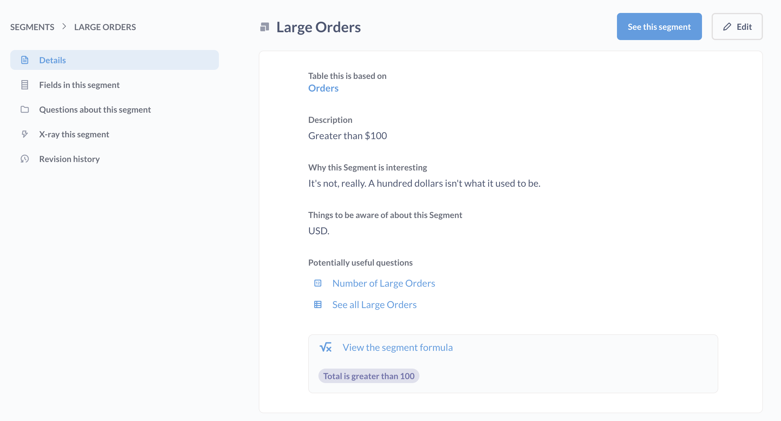Segments browser